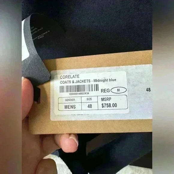 NWT Corelate Luxury Italian Wool Coat ~ Midnight Blue ~ Size 48 (XL) MSRP$758! - Picture 5 of 5